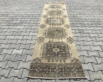 Alfombra de pasillo, alfombra de 3 x 11 pulgadas, alfombra de pasillo vintage, alfombra de pasillo turca, alfombra de pasillo, alfombra de pasillo de 3 x 11 pulgadas, alfombra de pasillo, alfombra de pasillo de cocina, alfombra de pasillo Oushak, alfombra de lana, B-1181