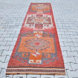 3x12 Rug,Turkish Runner,3x12 Runner Rug,Hallway Rug,Vintage Runner,Bohemian Rug,Oushak Runner Rug,Entry Rug,Kitchen Runner,Wool Rug,B-2422