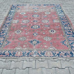 6x8 Rug,6x8 Vintage Rug,6x8 Bedroom Rug,6x8 Oushak Rug,Handwoven Rug,Living Room Rug,Anatolian Rug,Oushak Area Rug,Turkish Vintage ,S-2553