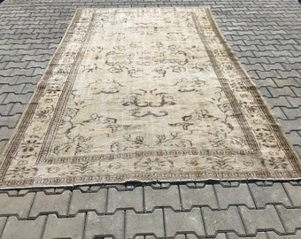 6x10ft,Oushak Carpet,Vintage Rug,Wool Rug,6x10 Rug,Area Rug,Handmade Rug,Floor Rug,Turkish Rug,Farmhouse Rug,Bedroom Rug,Nomadic Rug,S-1023