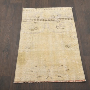 Unique Rug,2x3 Rug,Bathroom Rug,Small Rug,Handmade Rug,Small Vintage Rug,Turkish Bathroom Rug,Wool Rug,Floor Rug,Bath Rug,Oushak Rug,O-547