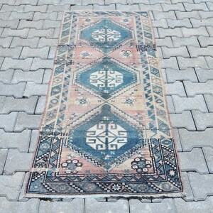 Oushak Runner Rug,Vintage Runner Rug,Kitchen Runner Rug,Neutral Runner,Handmade Runner Rug,Turkish Runner Rug,Hallway Runenr Rug,Rugs,B-3197