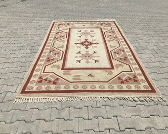 6x9 Area Rug,Bedroom Rug,Handmade Rug,6x9 Vintage Rug,Oushak Area Rug,6x9 Rug,Floor Rug,Handknotted Rug,Living Room Rug,Bohemian Rug,A-670