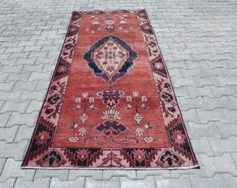 Turkish Runner Rug,Oushak Runner,Rug,Kitchen Rug,Hallway Rug,Vintage Rug,Oushak Runner Rug,Wool Rug,Runner Rug,Soft Runner Rug,B-2946