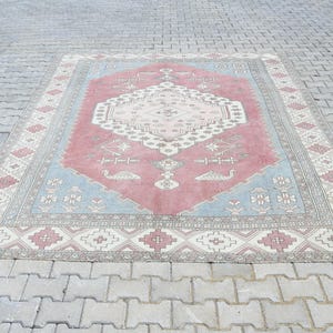 8x10 Rug,8x10 Area Rug,8x10 Faded Rug,Oushak Area Rug,Living Room Rug,Handmade Rug,Anatolian Rug,Turkish Area Rug,Wool Rug,Turkey Rug,A-1519