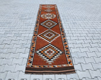 Wool Rug,Vintage Runner Rug,Oushak Runner 3x12,3x12 Runner Rug,3x12 Rug,Runner Rug,Kitchen Runner,Turkish Runner Rug,3x12 Wool Rug,M-543