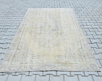 5x8 Vintage Rug, 5x8 Oushak Rug, 5x8 Turkish Rug, 5x8 Handmade Rug, 5x8 Bedroom Rug, Dorm Rug, Neutral Wool Rug, Anataolian Rug, S-3325