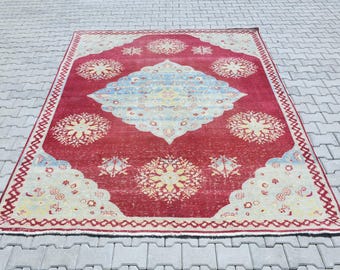 8x10 Oushak Rug, Vintage Wool Area Rug 8x10, Large Neutral Turkish Rug 8x10, Oversize Oushak Carpet, Handmade Vintage Wool Rug 8x10 ,P-113