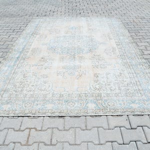 7x10 Rug,Natural Rug,Oushak Rug,Handmade Rug,7x10 Area Rug,Soft Rug,7x10 Boho Rug,Turkish Area Rug,Vintage Rug,Floor Rug,Wool Rug,S-2518