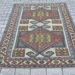 4x6,Area Rug,Living Room Rug,Handmade Rug,Oushak Rug,Soft Rug,4x6 Rug,Turkish Rug,4x6 Vintage Rug,Bedroom Rug,Oriental Rug,Wool Rug,A-882