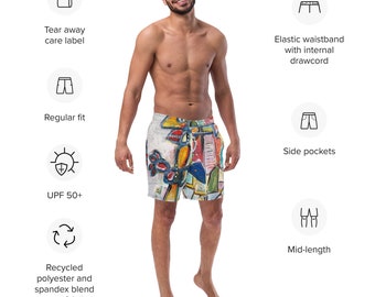 Abstract Men's swim trunks