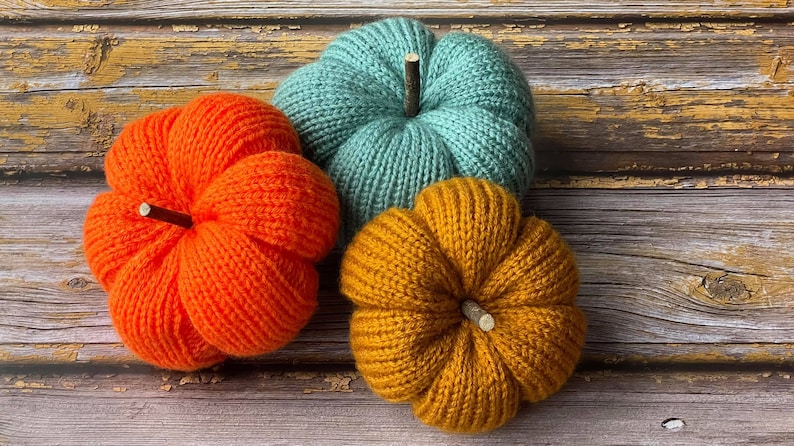 2 Knitting Patterns Bundle Pumpkin Patterns image 3