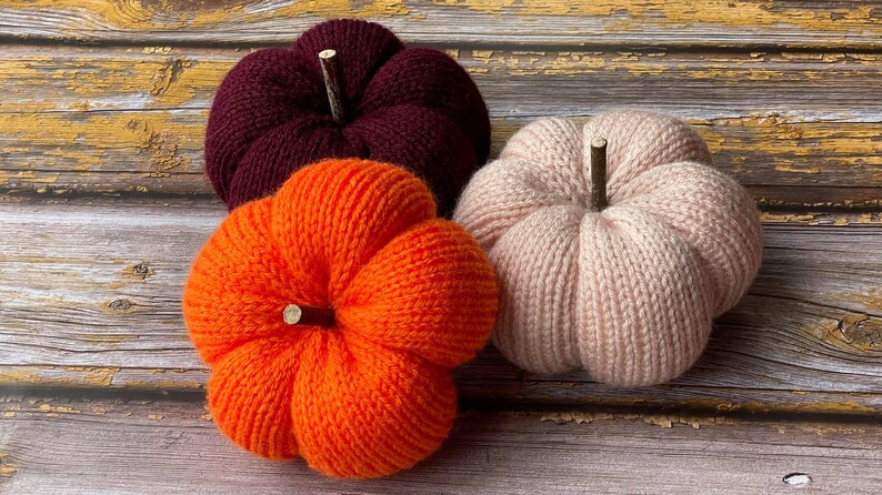 2 Knitting Patterns Bundle Pumpkin Patterns image 2
