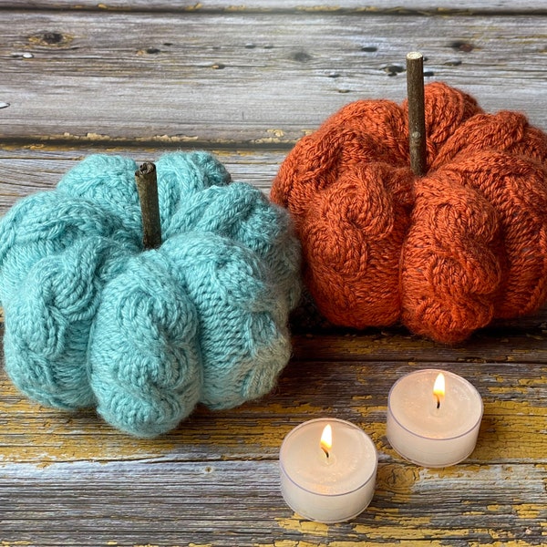 Knitting Pattern - Braided Pumpkin 13cm