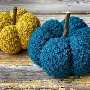 Knitting Pattern - Popcorn Pumpkin (15cm and 12cm)
