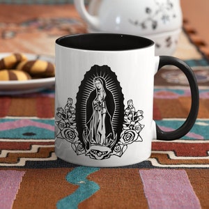 Catholic Coffee Mug, Our Lady of Guadalupe, Marian Mug, Hail Mary Prayer, 11oz cup, Catholic Gift, Our Lady of Fatima, Lourdes, Coffee Cup