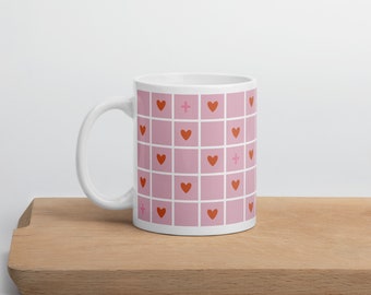 Catholic Mug, Valentine's Day, Hearts Mug, 11oz cup, Catholic Gift, Gift for Her Gift for Wife