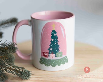 Catholic Christmas Mug, Pink, Christmas Tree, Christmas present