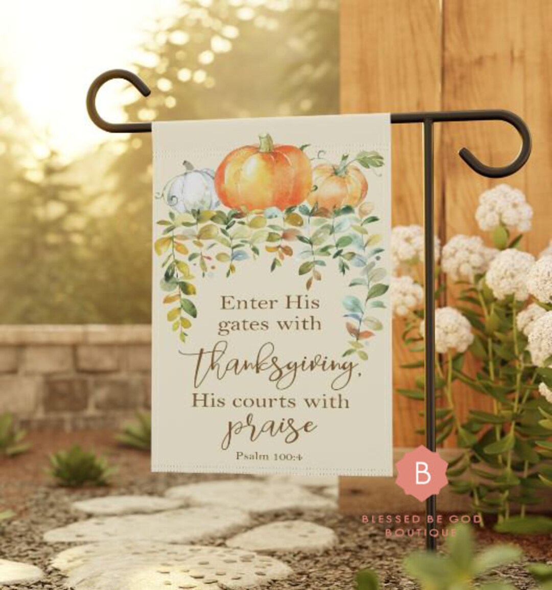 Thanksgiving Catholic Garden Flag, Outdoor Decorative Yard, Porch House