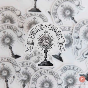 Sticker catholique rigide en vinyle transparent, catholique traditionnel, Sticker pour ordinateur portable, Sticker découpé, Sticker Macbook, Sticker chrétien, lettrage, TLM