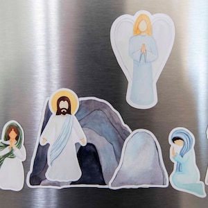 Easter Magnet set, Catholic fridge magnet, fridge decor, car magnet, Christian magnets, Resurrection, Jesus, Holy Week