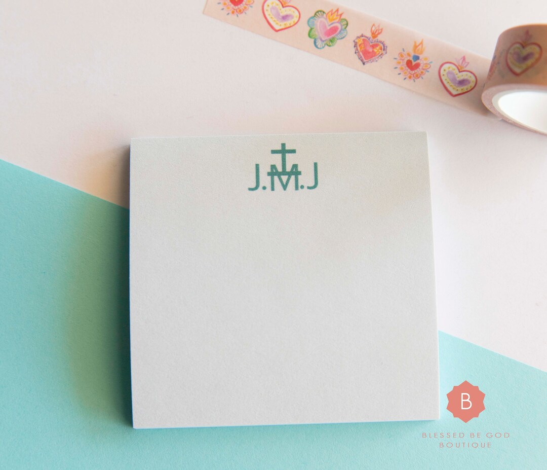 Jesus, Mary, Joseph Catholic Post-it, Catholic Notepad, JMJ, Catholic ...