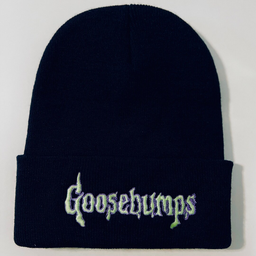 GLOW in the DARK Embroidered Goosebumps Beanie Hat Etsy