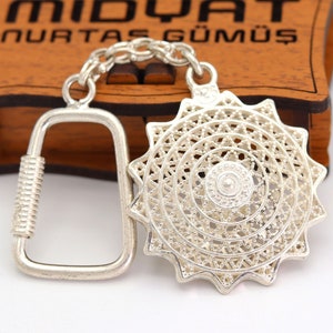 Sun Model 925 Sterling Silver personalized Key chain for unisex, gifts for him, gifts for her