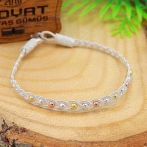 1000 Sterling Silver Kazaziye Bracelet 201022321, Handmade Bracelet Jewelry Made of 1000 Sterling Silver