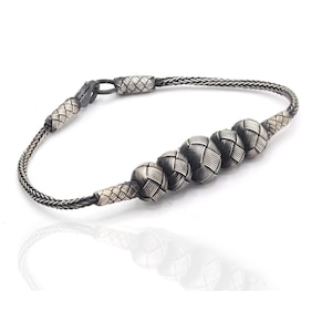 1000 Sterling Silver Kazaziye Bracelet 201022307, Handmade Bracelet Jewelry Made of 1000 Sterling Silver