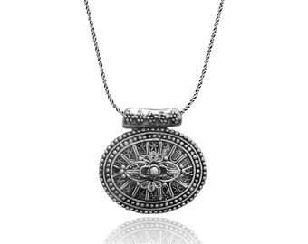 Kurtlar Vadisi Film Elif&#39;s Necklace Midyat Filigree Silver Necklace 201021250, Evil Eyes Necklace Assyrian