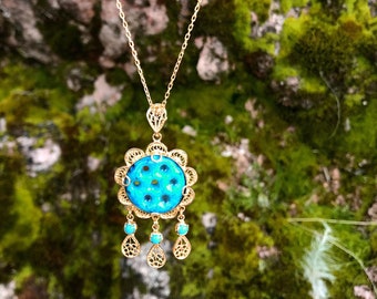 Filigree Handcrafted Rose Gold Silver Syriac Evil Eye Beadfor women, mom gifts, gifts lover, gifts for her