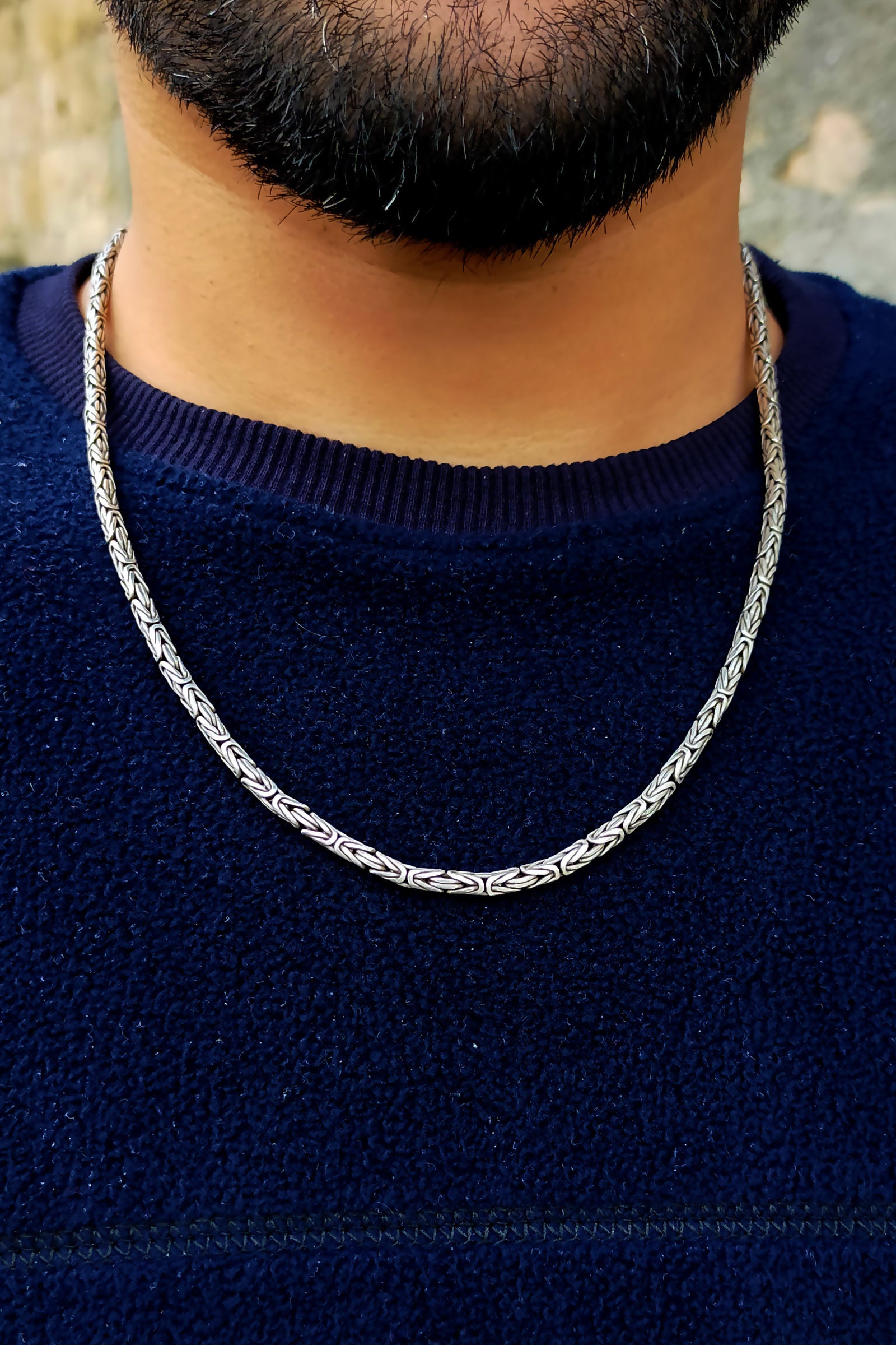 925 Sterling Silver Male King Chain Etsy