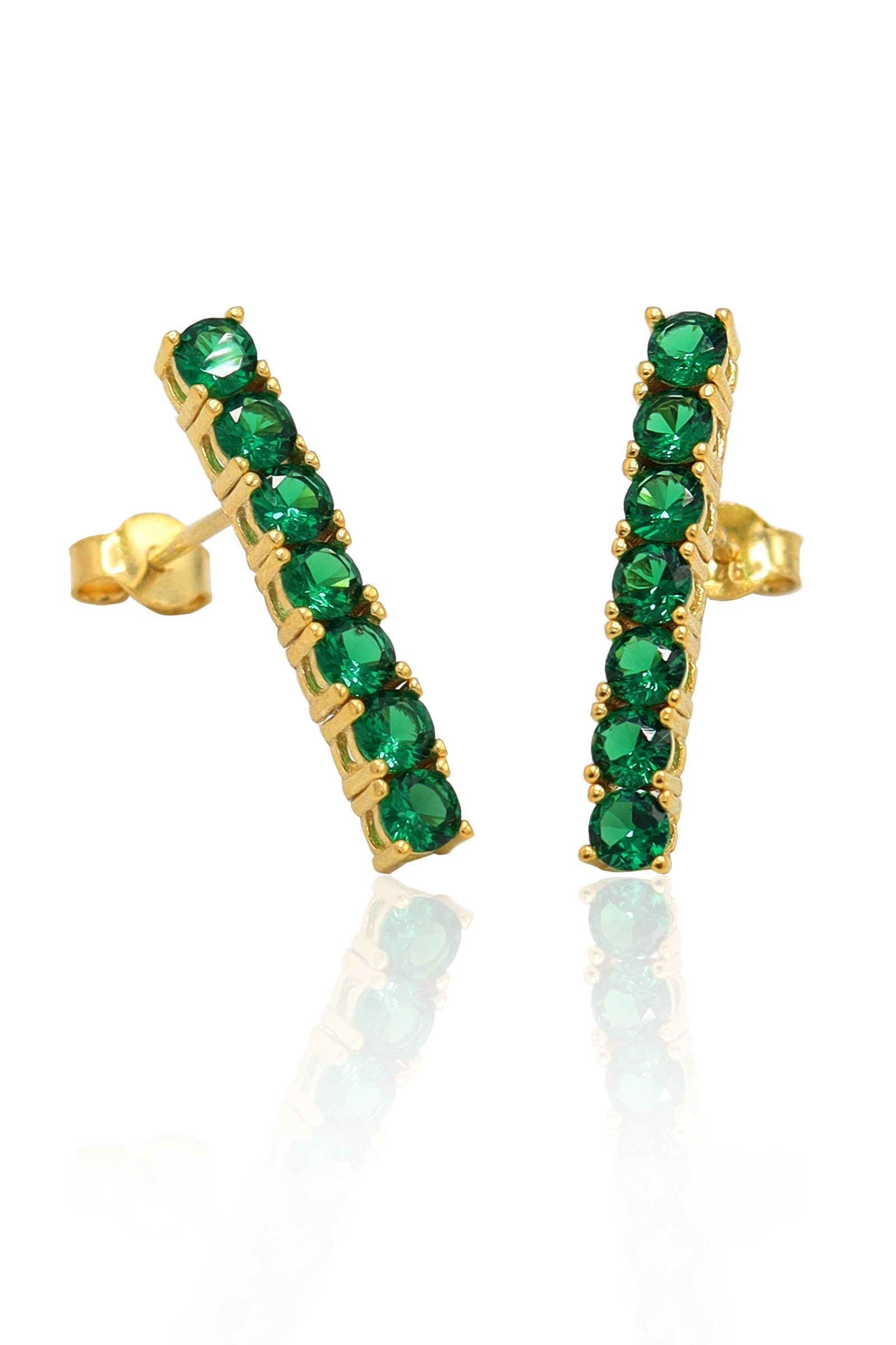 LV Style Round Full Zirconia Earrings with Logo – El blin-blín