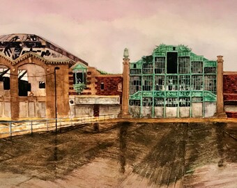 Casino Mural Tile Coaster Asbury Park