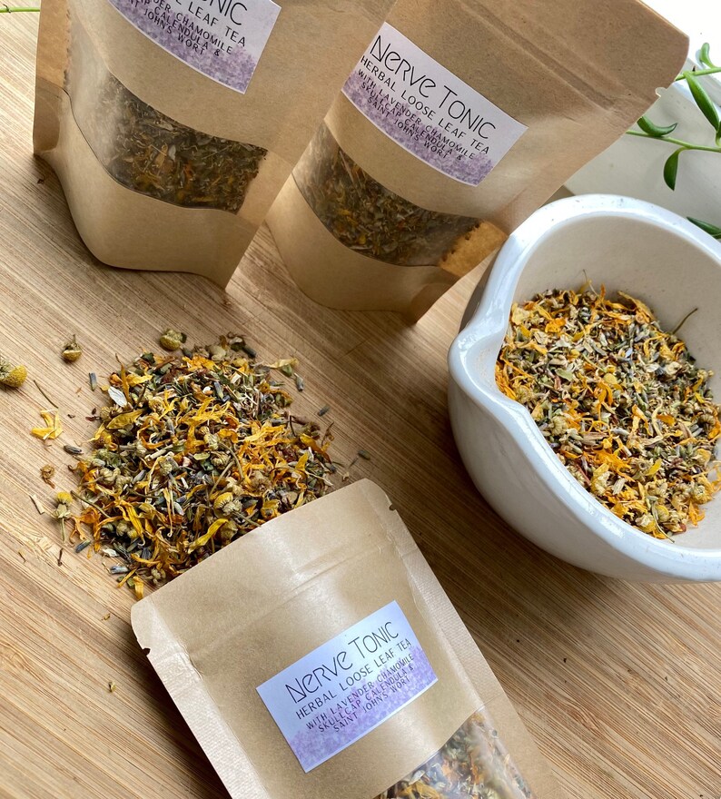 Nerve Tonic Tea Herbal Tea Blend Water Retention Natural Etsy