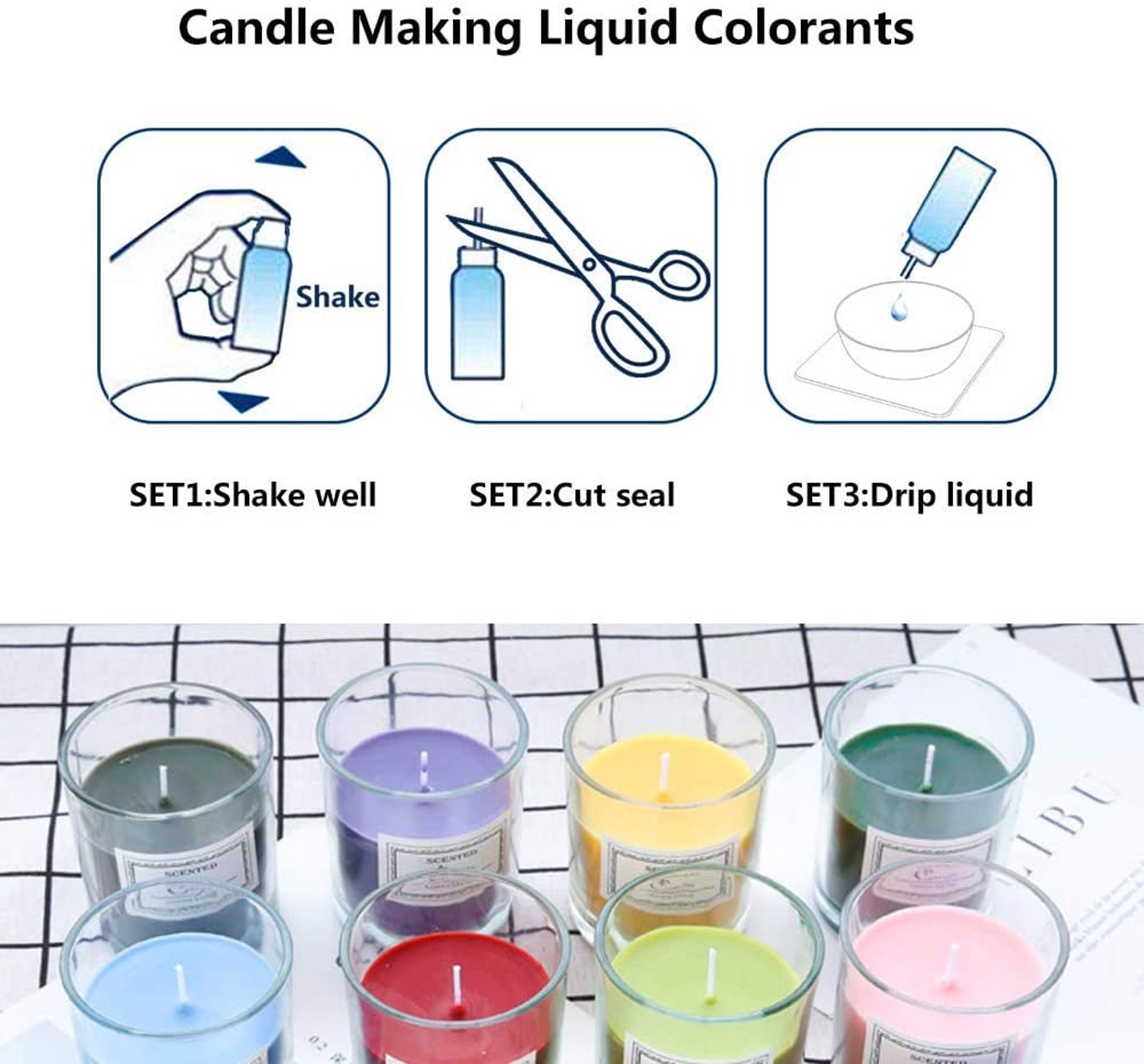 7colors Candle Dye Candle Making Liquid Colorants Dye Colorant Etsy