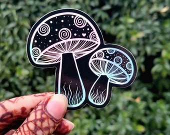 Holographic Mushroom Sticker