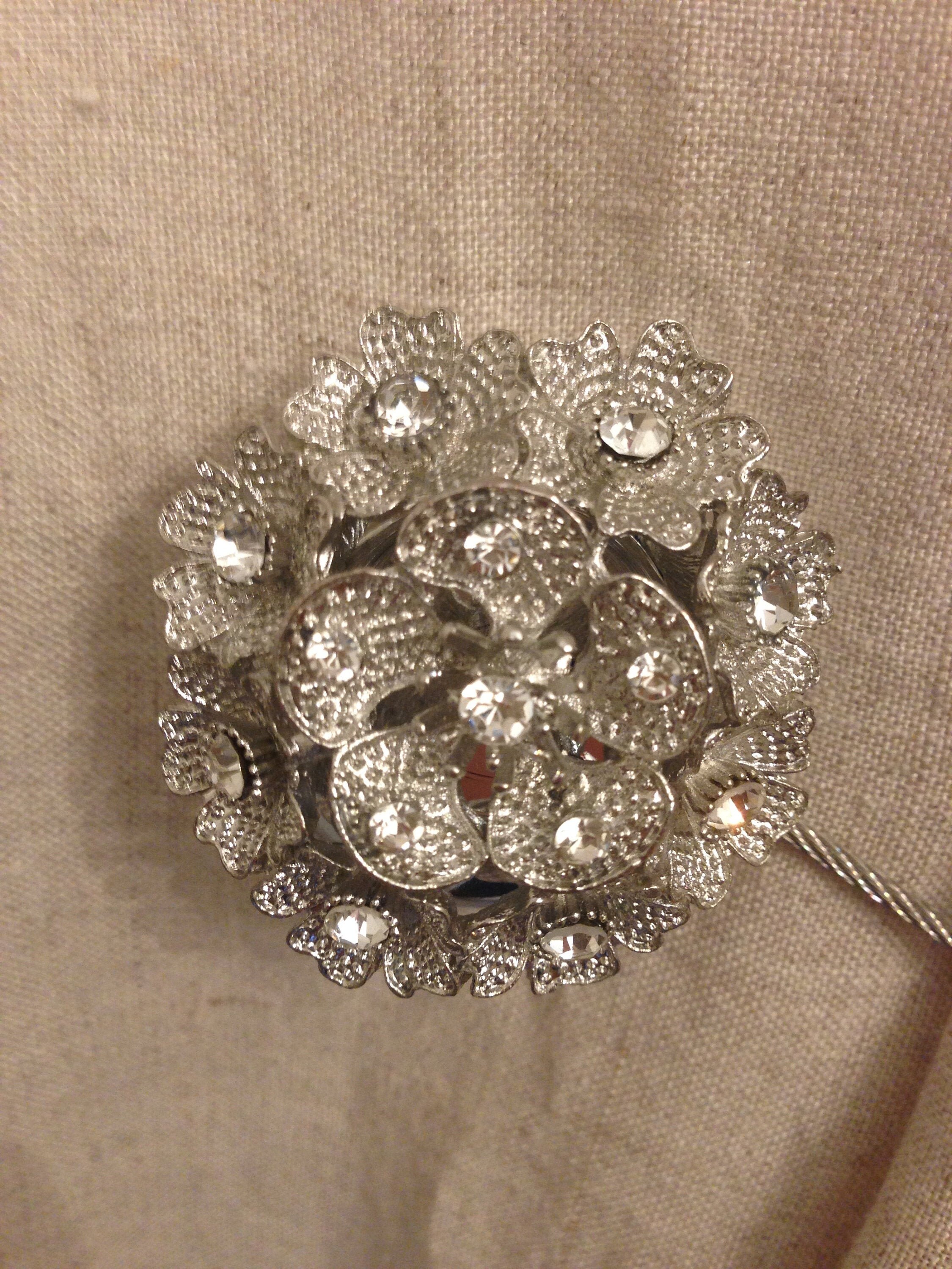 Rhinestone Curtain Tieback / Holdback Silver Flower Etsy Canada