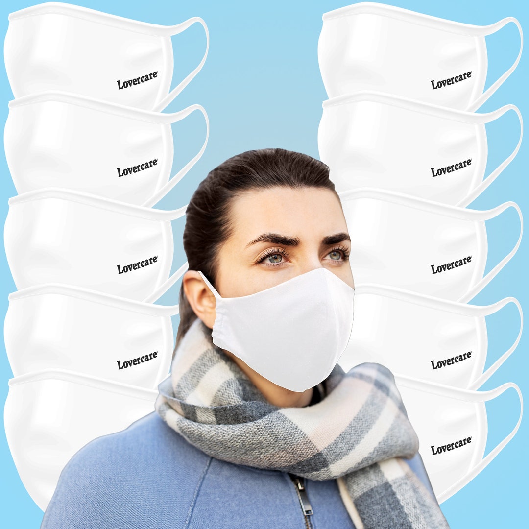 Lovercare Fabric 3layer Reusable Washable Face Mask 10pack Etsy