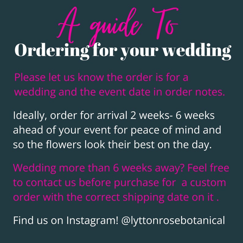 a guide to ordering for your wedding