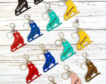 Figure Skate Leather Bag Tag personalized