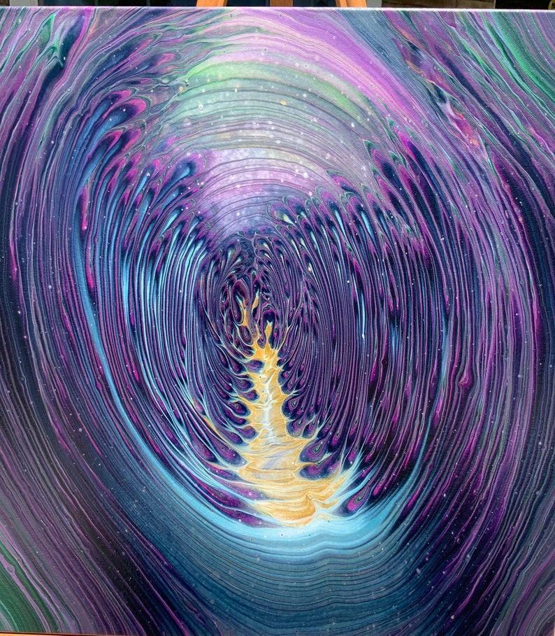 Tubular 20x20 shops Gallery Wrapped Reiki Infused Acrylic Pour Painting