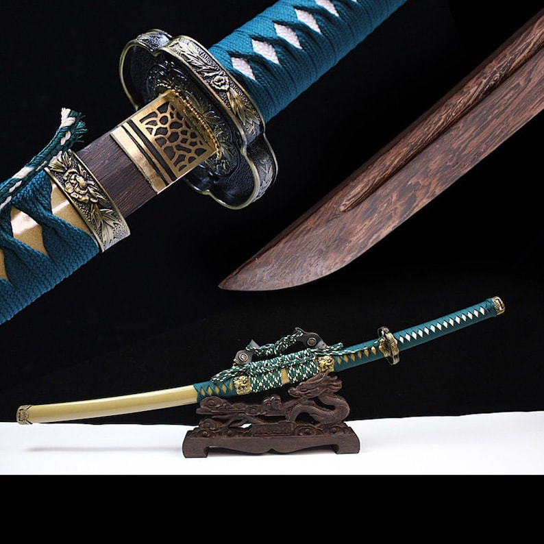 Handmade Wooden Katana Samurai Sword Training Sword Japanese Tachi Swords 