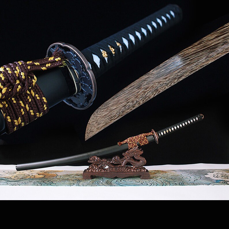 Handmade Wooden Katana Samurai Sword Training Sword Removable 