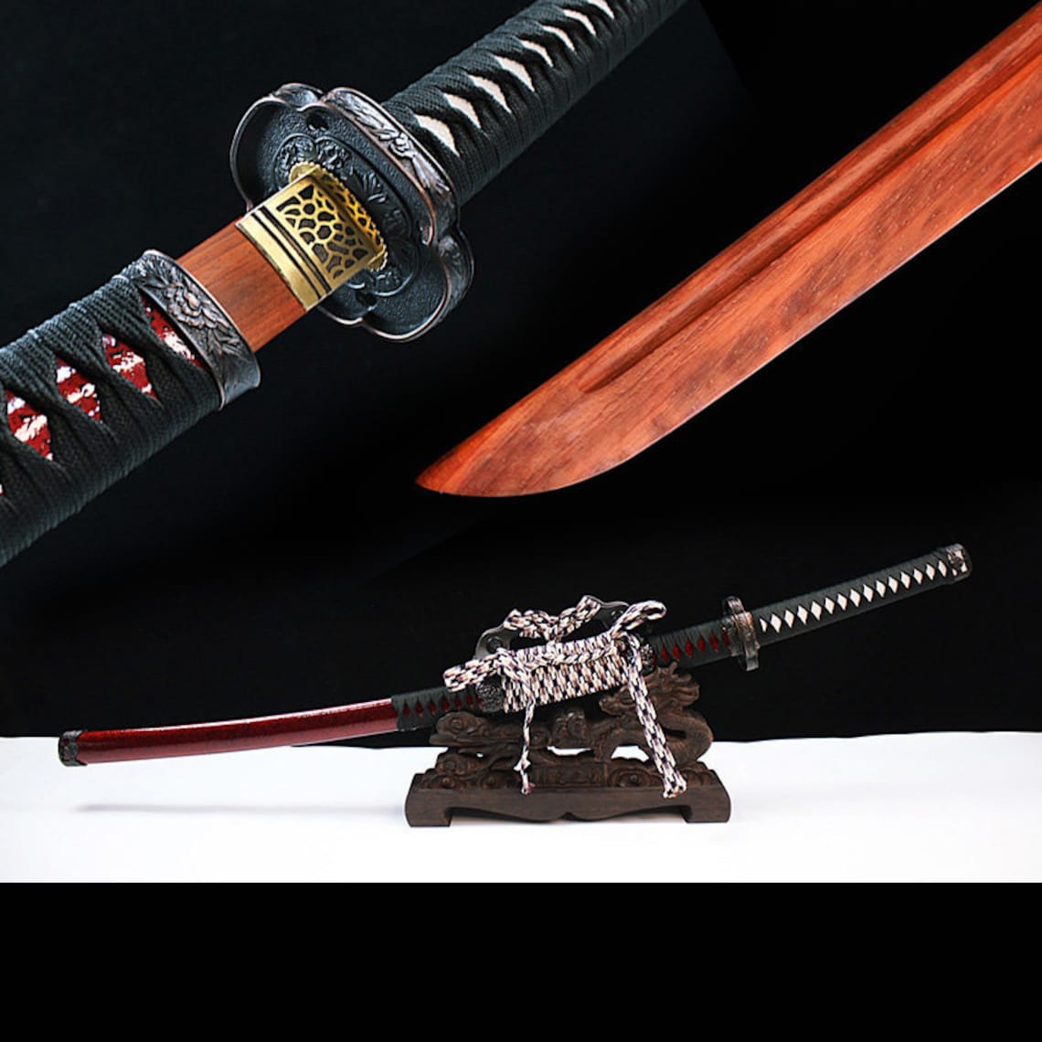 Holz Samurai Schwert Selber Bauen Handgemachte Holz Katana Samurai Schwert Training Schwert | Etsy