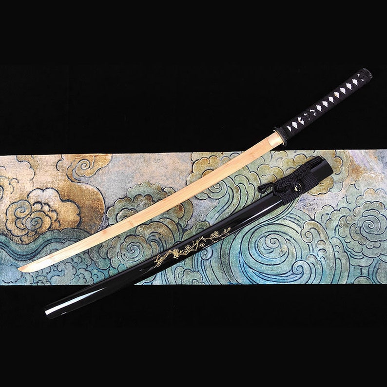 Handmade Wooden Katana Samurai Sword Training 梅花 