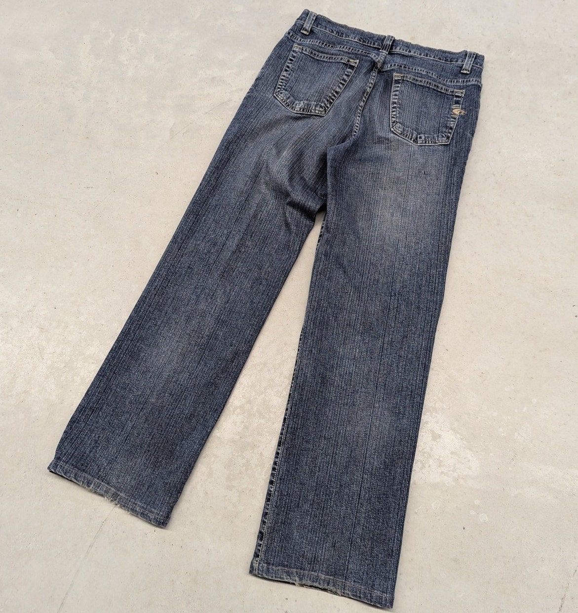 デニム・ジーパン DIAGONAL : 24FW / STITCHED DENIM PANTS (BLUE) Wide leg blue jeans with diagonal stripe | Marni