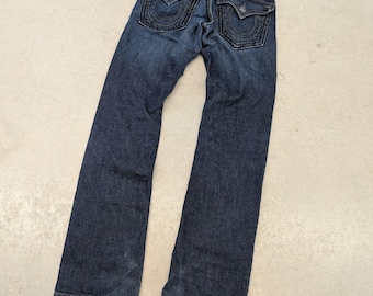 Vintage True Religion Ricky Big OT Dunkelblaue Denim Jeans