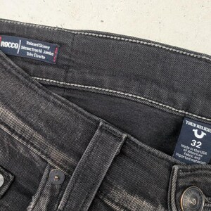 Mid 2000s Y2K True Religion Rocco Relaxed Skinny Black Jeans image 4